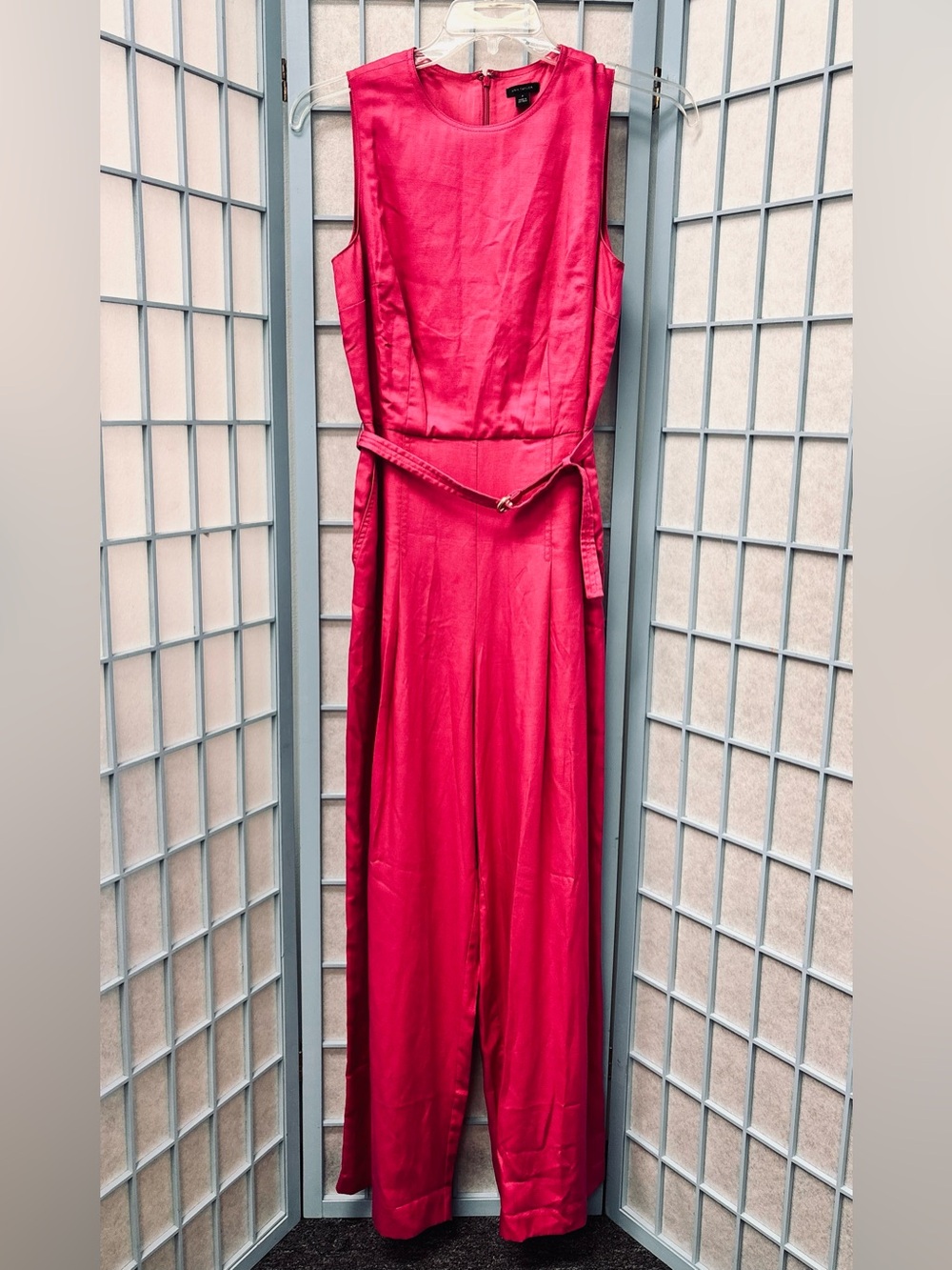 Ann Taylor Women's Sleeveless Pink Jumpsuit with Belt Size 4